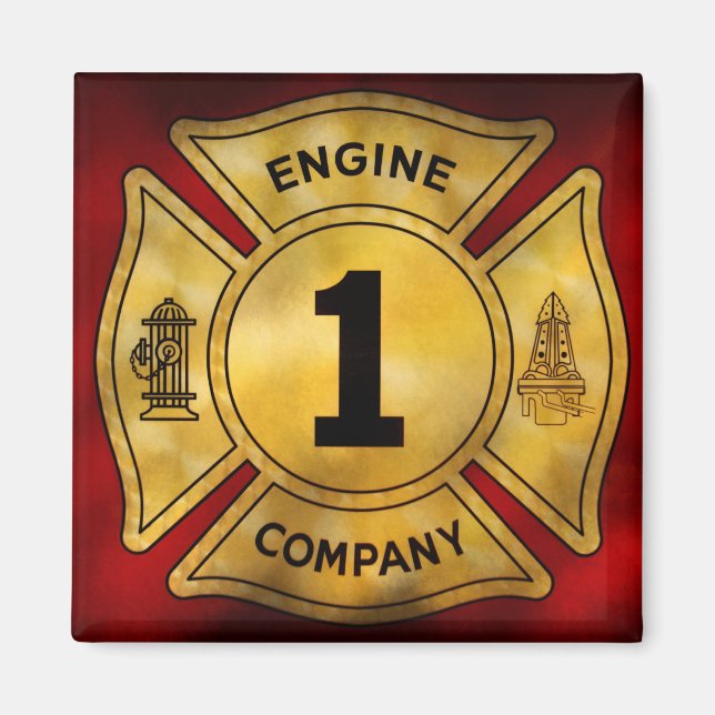Aimant Pompier - Compagnie de pompiers 1 (Devant)