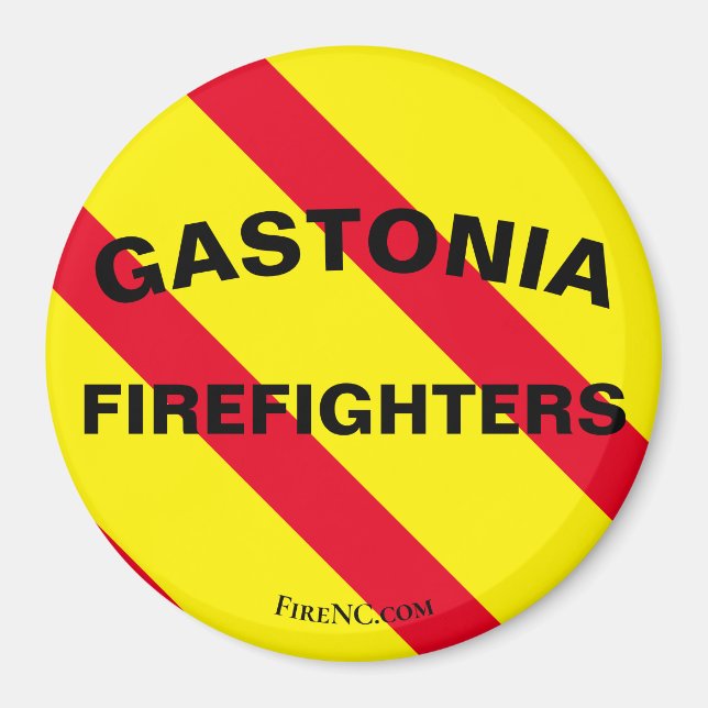 Aimant Pompiers Gastonia Courbe rouge/jaune/noire (Devant)