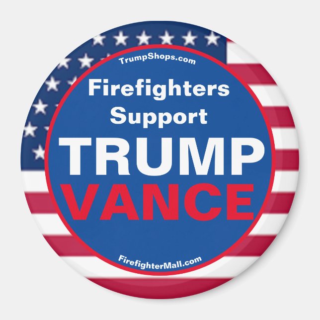 Aimant Pompiers Soutien TRUMP VANCE Réfrigérateur (Devant)