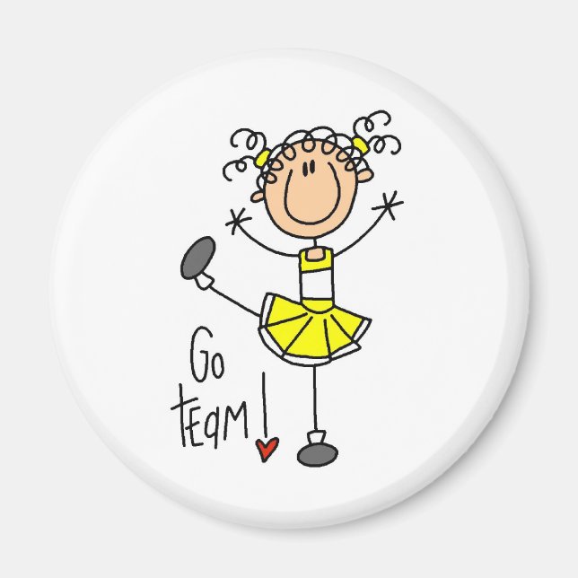 Aimant Pompom Girl Jaune (Devant)