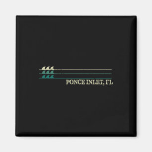 Aimant Ponce Inlet Floride Brise Surf Rétro Vague