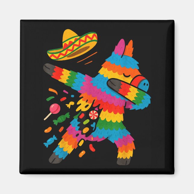 Aimant poncho mexicain dabbing cinco de mayo garçon  (Devant)