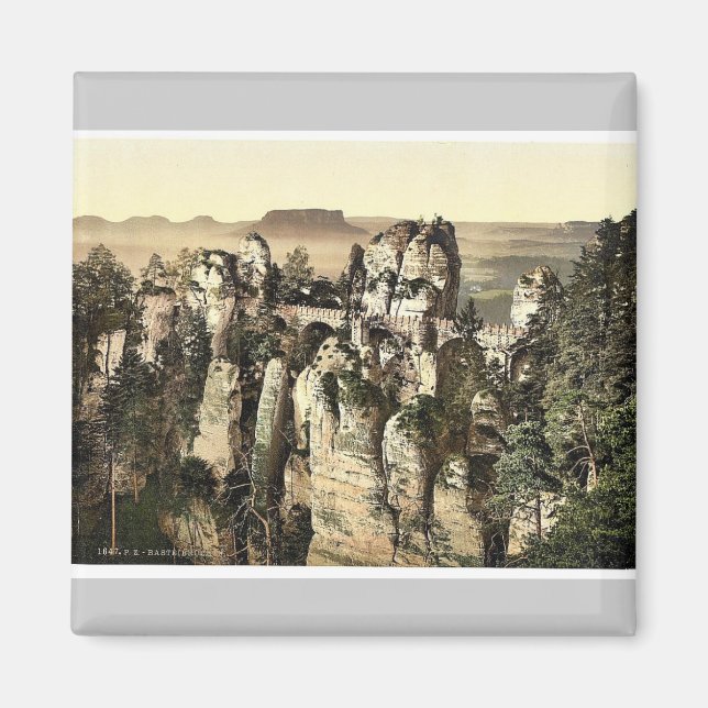 Aimant Pont, Bastion, Saxe, Allemagne rare Photochr (Devant)