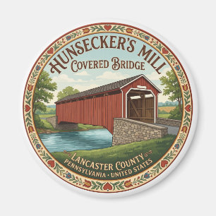 Aimant Pont couvert de Hunsecker's Mill Souvenir de Lanca