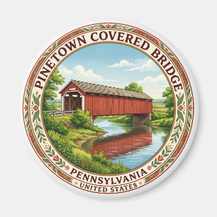 Aimant Pont couvert de Pinetown Bird-in-Hand Pennsylvanie