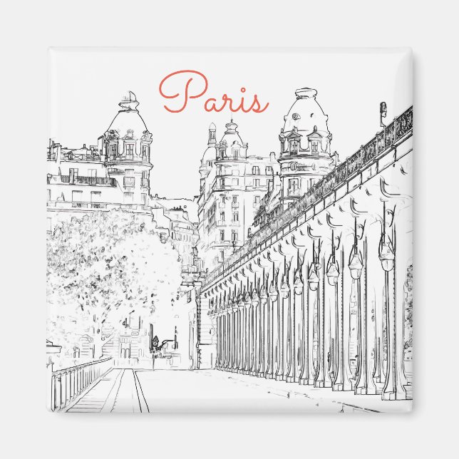 Aimant Pont de Bir-Hakeim sur la Seine - Paris, France (Devant)