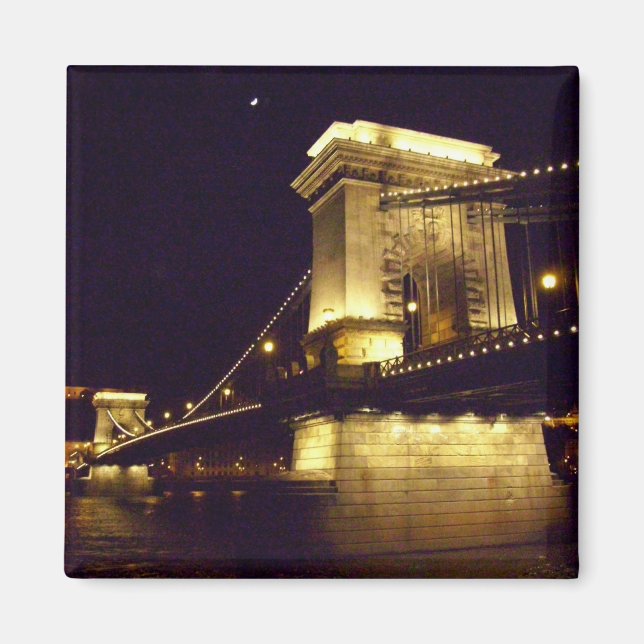 Aimant Pont de chaîne Budapest Hongrie (Devant)
