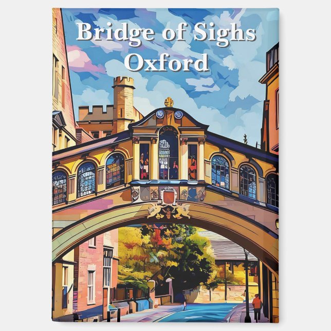 Aimant Pont des Soupirs à Oxford Gouache (Recto)