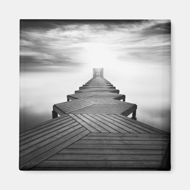 Aimant Pont en bois au-dessus de la mer (Devant)