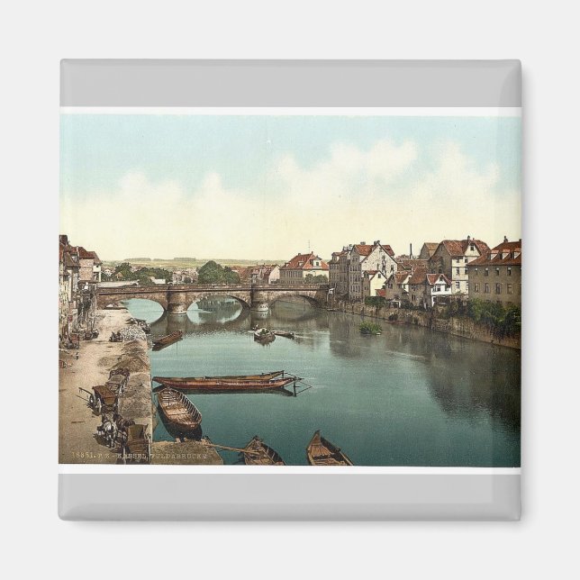 Aimant Pont Fulda, Cassel (Kassel), Hesse-Nassau, (Devant)