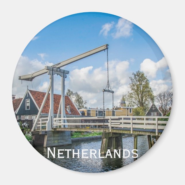 Aimant Pont hollandais en bois levant à Pays-Bas (Devant)