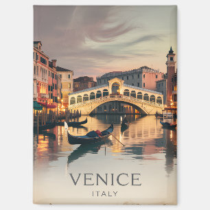 Aimant Pont Rialto Venise Italie Vintage Crépuscule Rusti