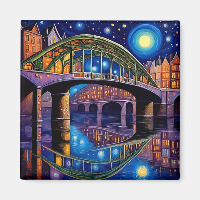 Aimant Pont sous le clair de lune 5 (Devant)