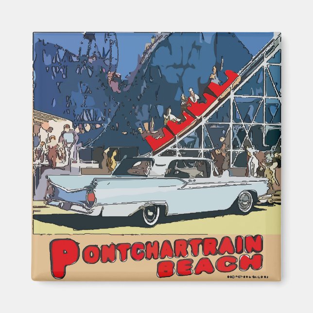 Aimant Pontchartrain Beach Zephyr Vintage (Devant)