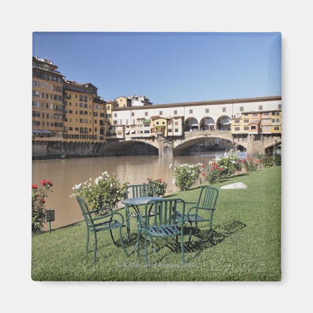 Aimant Ponte Vecchio et table le long de la Rive Arno (Devant)