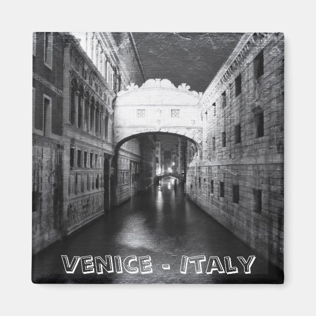Aimant Ponts de Venise à la nuit (Aimant frigo) (Devant)