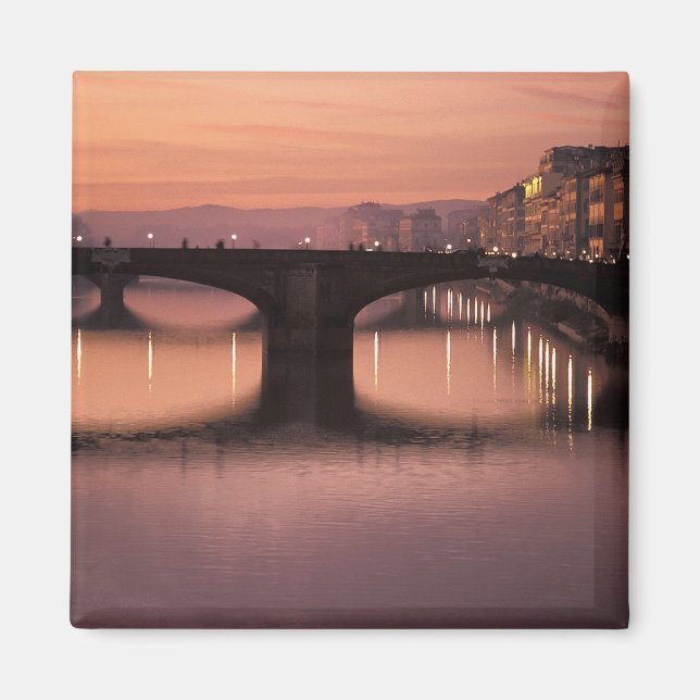 Aimant Ponts sur la rivière Arno au coucher du soleil, 2 (Devant)