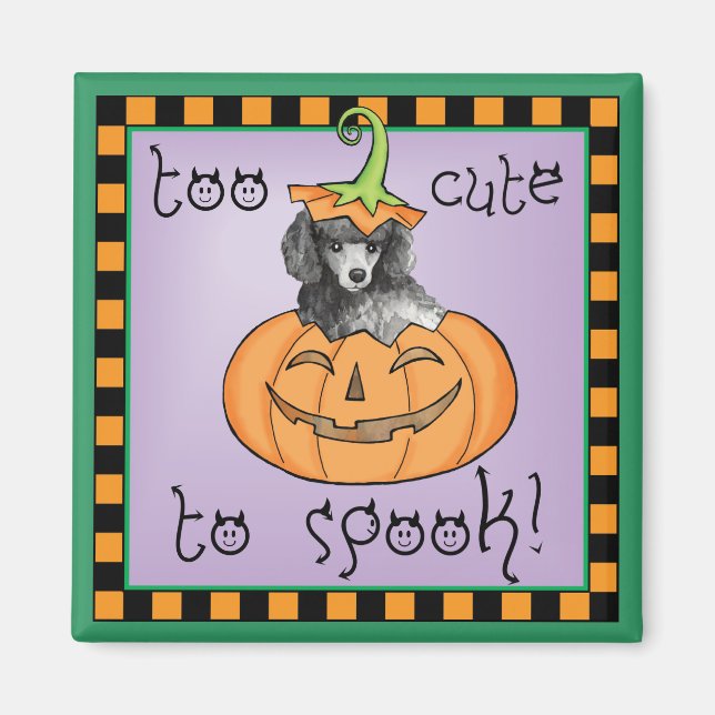 Aimant Poodé d'Halloween miniature (Devant)