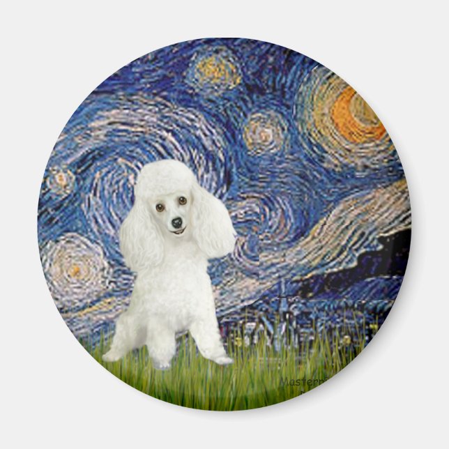 Aimant Poodle (14S) - Nuit étoilée (Devant)
