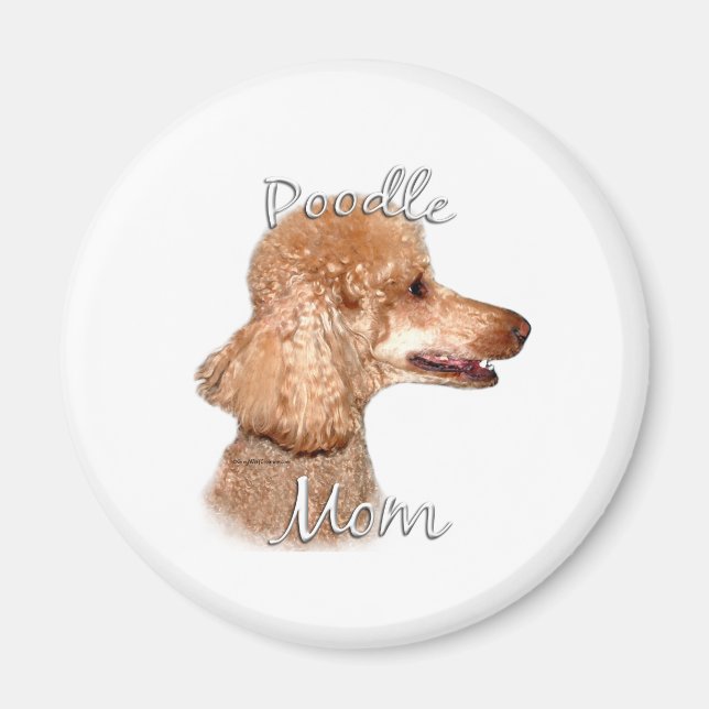 Aimant Poodle (abricot) Maman 2 (Devant)