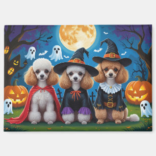 Aimant Poodle Chiens Citrouille Halloween drôle