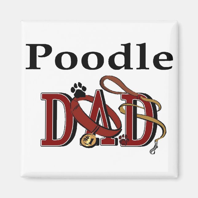 Aimant Poodle papa cadeaux (Devant)