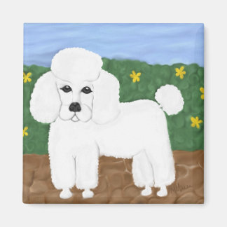 Aimant Poodle peint