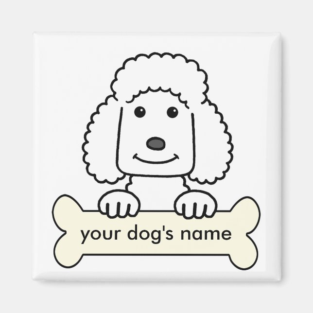 Aimant Poodle personnalisé (Devant)