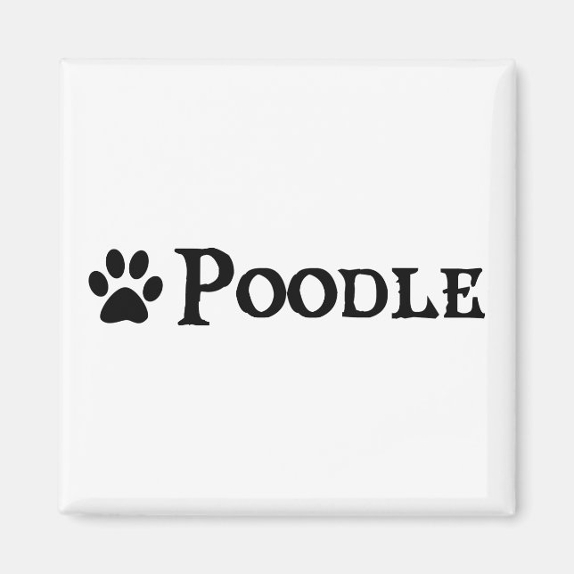 Aimant Poodle (style pirate avec empreinte digitale) (Devant)