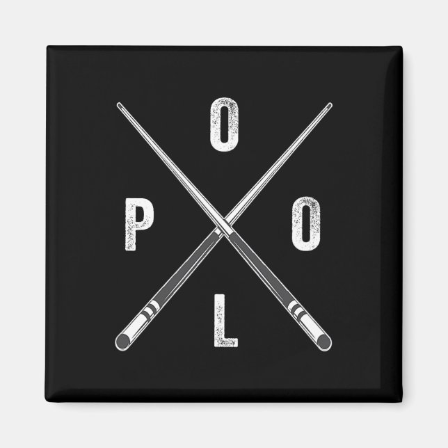 Aimant Pool Vintage - Billard Vintage Pool Player Team (Devant)