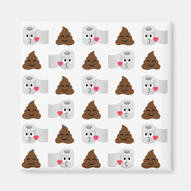 Aimant poop emoji et papier de toilette (Devant)