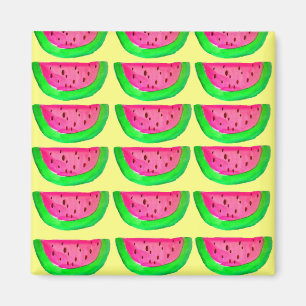 Aimant pop art de la pastèque rose