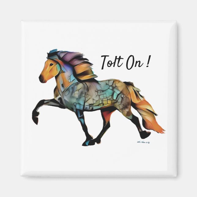 Aimant Pop Art islandais Cheval (Devant)