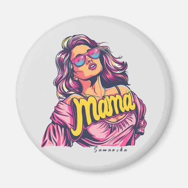 Aimant Pop Art Retro Personnalisé (6) (Devant)