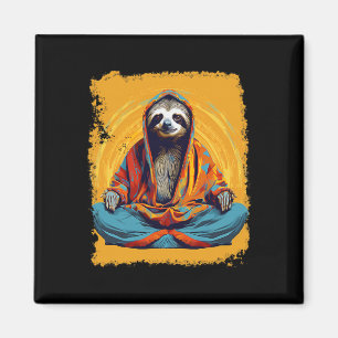 Aimant Pop Art Vintage Zoo Animal Paresseux Yoga 