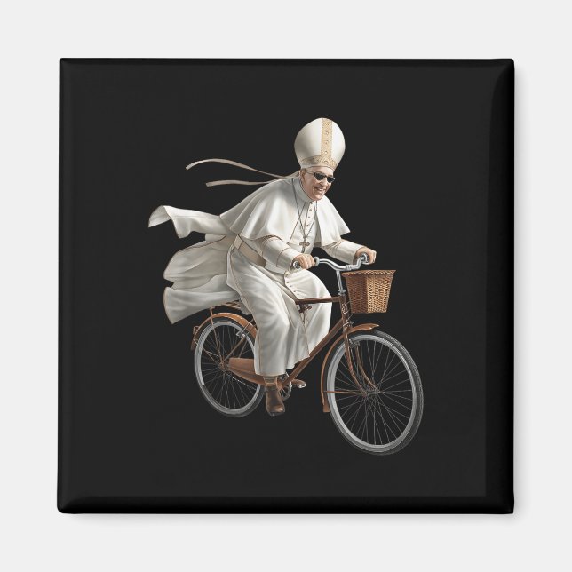 Aimant Pope Riding Bike Bicycle Catholic Church Bible Scr (Devant)