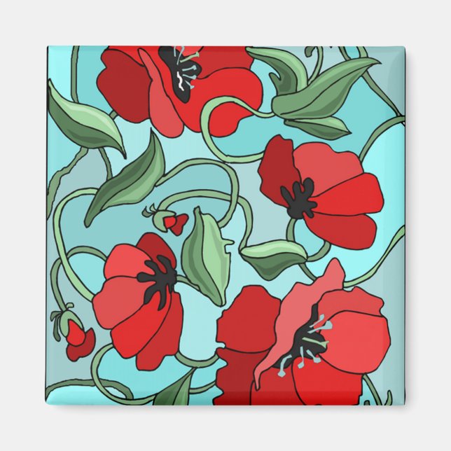 Aimant Poppies rouges (Devant)