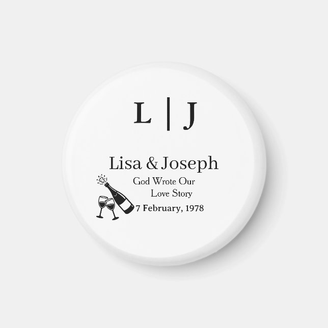 Aimant Popping Champagne &Toasting Glasses Party Wedding  (Devant)