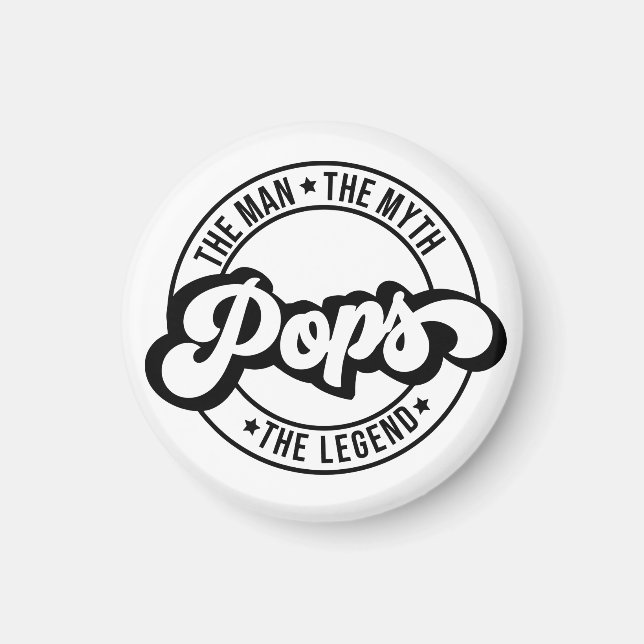 Aimant pops man, the myth, the legend, dad, father, daddy (Devant)