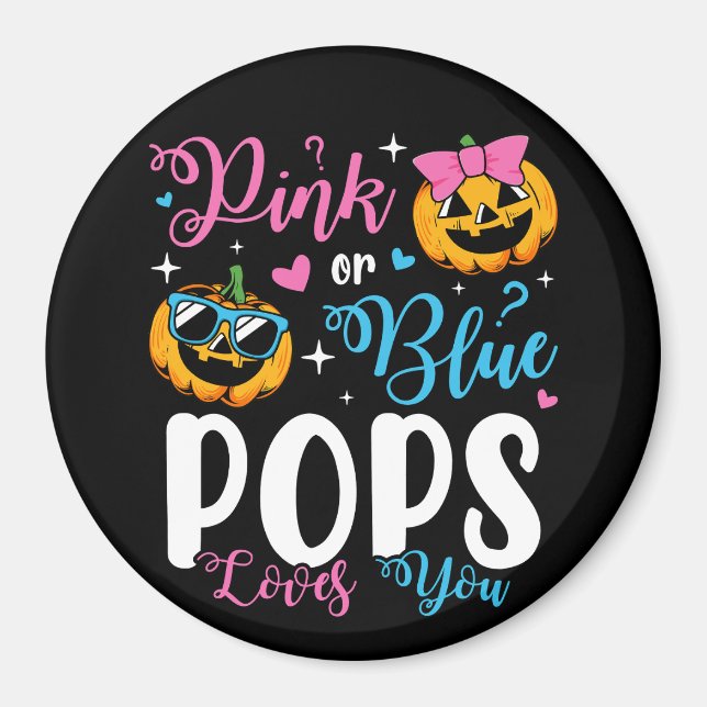 Aimant Pops Rose Ou Bleu Vous Aime Citrouille Baby Circle (Devant)