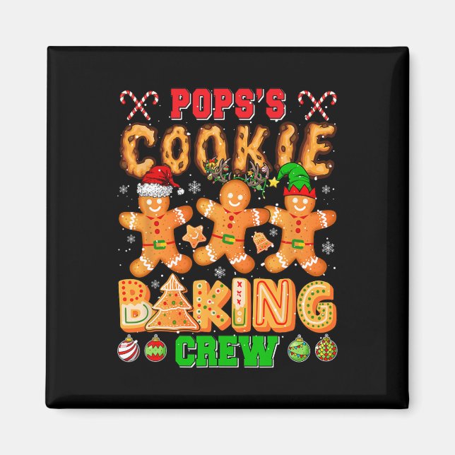 Aimant Pops's Xmas Cookie Baking Crew Funny Baker Lover F (Devant)