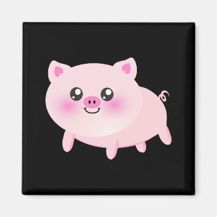 Aimant Porc rose mignon sur le noir