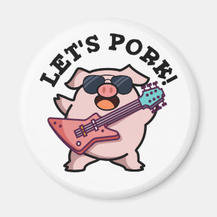 Aimant Pork Funny Rock Guitare Pig Pun