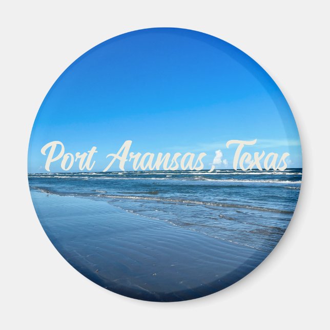 Aimant Port Aransas Texas Côte Océan Vagues Photographie (Devant)