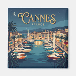 Aimant Port de Cannes la nuit France