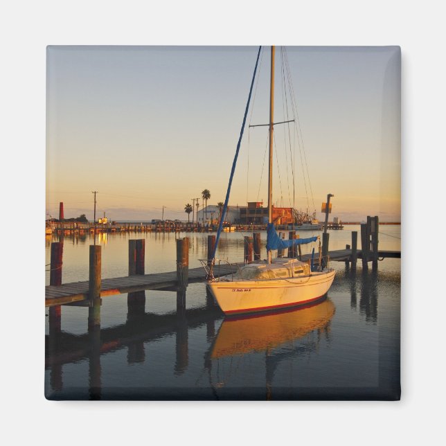 Aimant Port de Rockport, Texas au coucher du soleil (Devant)