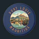 Aimant Port Louis Ile Maurice Cercle en détresse<br><div class="desc">Conception de déplacement vectoriel rétro Port Louis. Port Louis est la capitale mauricienne,  dans l'océan Indien.</div>