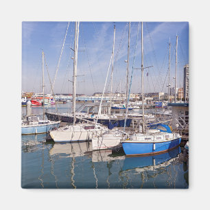 Aimant Port of Les Sables d'Olonne in France Postcard Squ