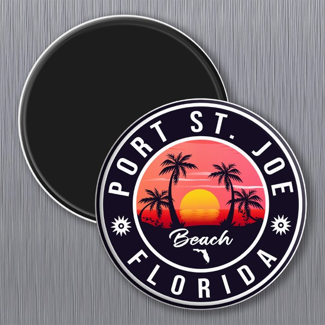 Aimant Port St Joe Floride Retro Sunset Souvenir (Créateur téléchargé)