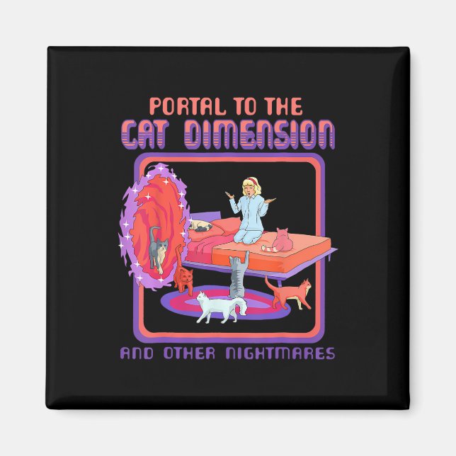 Aimant Portail À La Dimension Chat Drôle Chat Chat Chaton (Devant)